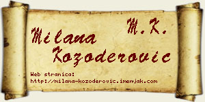 Milana Kozoderović vizit kartica